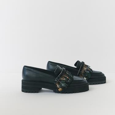 Rochas Embellished Chunky Loafers, Size 38