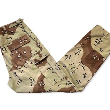 Vintage US ARMY Desert Camo Trousers / Cargo Pants ~ Medium Long ~ Work Wear ~ Camouflage ~ 30 32 33 34 Waist ~ Chocolate Chip 