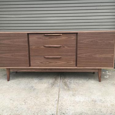 NEW Hand Built Mid Century Style Buffet / Credenza. Walnut 3 Drawer and 2 Door with Straight Leg Base! by draftwooddesign