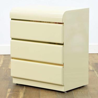 1980'S Ivory Deco Revival Nightstand