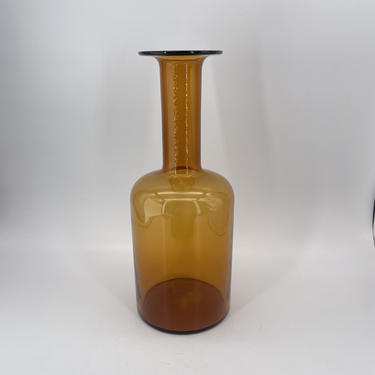Amber Otto Brauer Gulvase Decanter Bottle Vase Mid-Century Modernist Scandinavian 12&quot; Vintage Danish Modern 