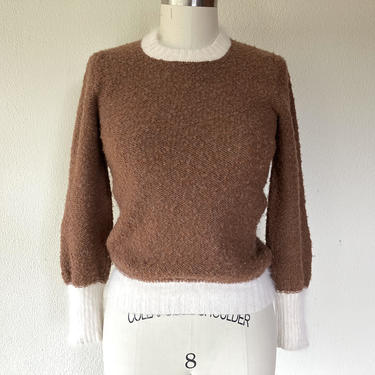 1970s Brown angora and wool sweater 