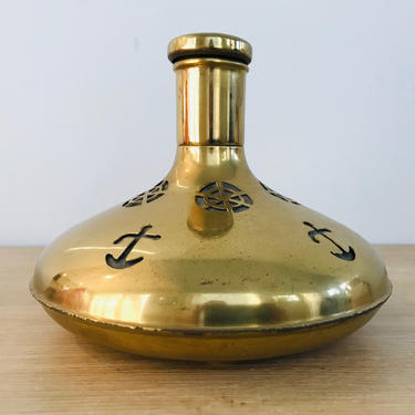 Vintage Brass Nautical Decanter Made in Sweden 
