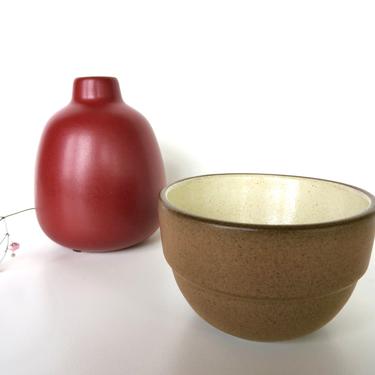 Vintage Heath Ceramics Small Snack Bowl In Sandalwood, Edith Heath Mini Rim Line Bowl 