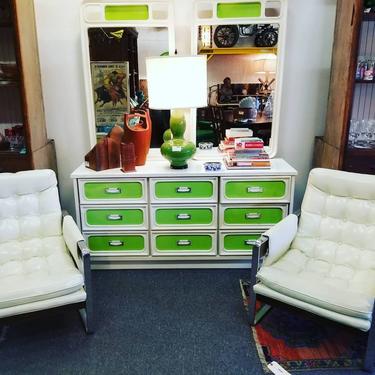 MCM lacquered mirrored dresser. $825