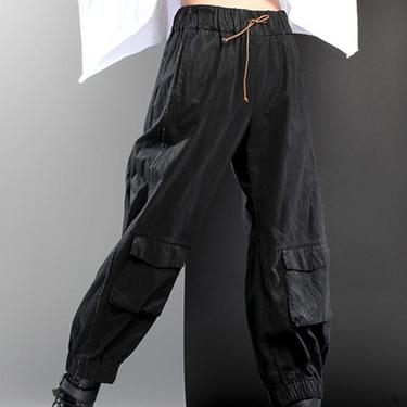 Relaxed Leather Look Jogger Pants