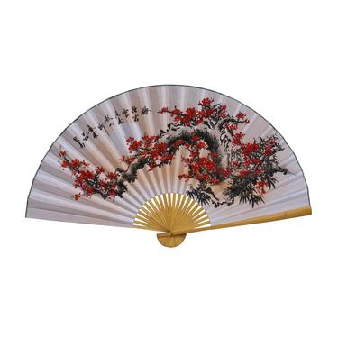 Chinese Handmade Fan Shape Blossom Flowers Theme Paper Painting cs5641E 