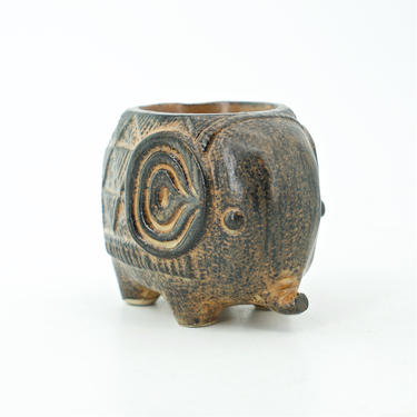 Takahashi Elephant San Francisco Pottery Bath Candleholder Figure Sculpture Figurine Vintage Mid-Century Japan Japanese Pottery 
