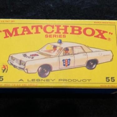 Matchbox 55 new model Police Car Vintage Original F Box Un-Used Circa 1970 NM LesneyEngland