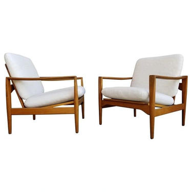 Pair of Ib Kofod Larsen Teak Lounge Chairs 