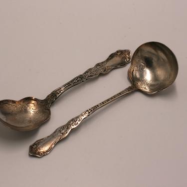 vintage Rogers silver plate ladle and serving spoon 1907 
