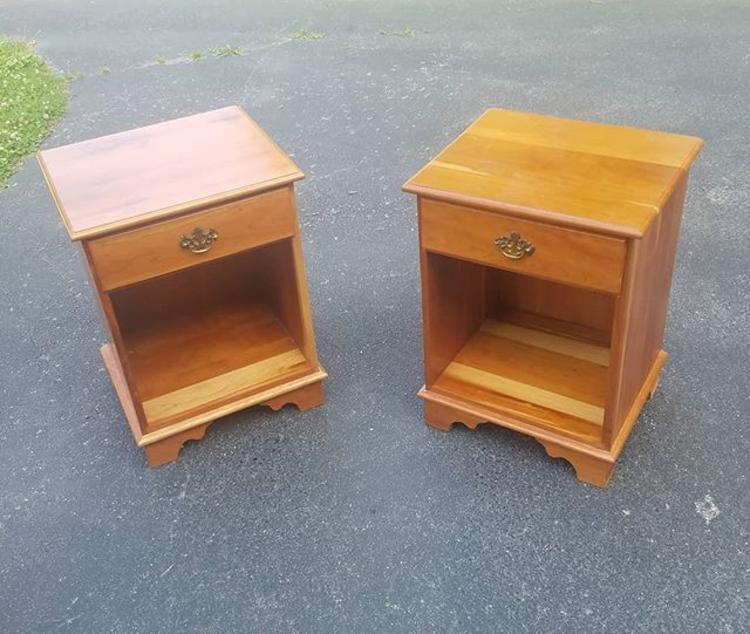 Pair of Solid Cherry Bedside Stands, 