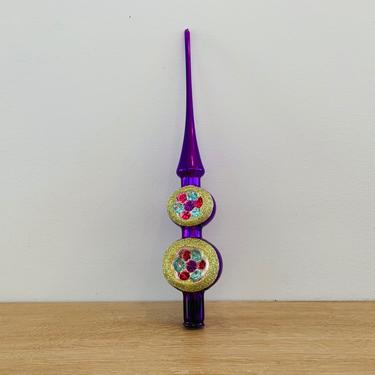Vintage Christmas Tree Topper Purple Handblown Glass by Department 56 from Marshall Field and Company 