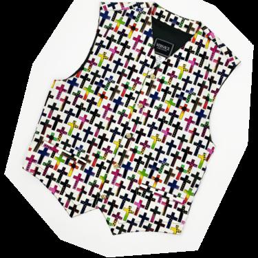 Versace Jeans Couture 90s rainbow cross print vest