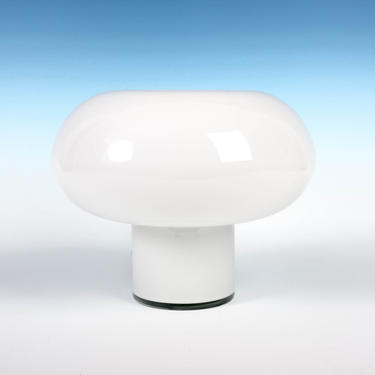 Mod White Cased Glass Mushroom Lamp - Pukeberg, Sweden - Panton Era 