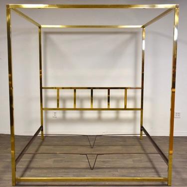 King Size Brass Canopy Bed by Pace 