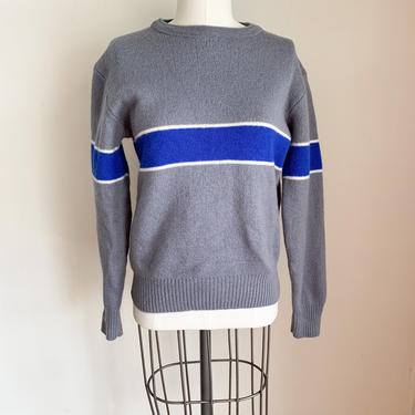 Vintage 1980s Color Block Wool Sweater / S/M 