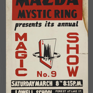 1960s Screenprint Annual No. 9 Magic Show Mazda Mystic Ring Magic Show Poster Genuine Illusionist 14 x 22 