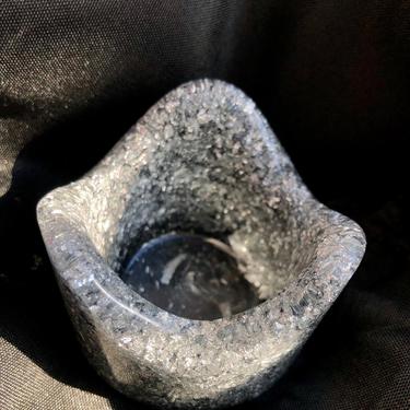 Small Cup Holder Sized Silver Foiled Rhombus Circular Ashtray | Jewelry Holder | Key Holder | Home | Decor | Tabletop | Resin | Lightweight 