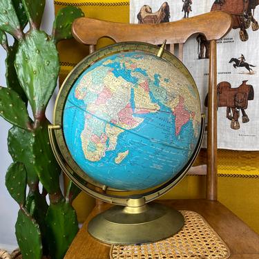 Vintage Mid Century 1960's CRAMS Imperial World Globe on Stand 12” 