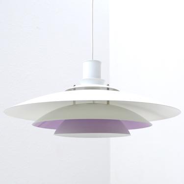 White & Lilac UFO Layered Pendant Lamp - Form Light, Denmark, c. late 1960s
