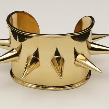 Charles Albert Alchemia Gold Tone Spike Cuff Bracelet Artisan Designer Signed 