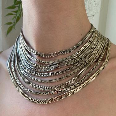 Monet 9 Strand Silver Chain Necklace