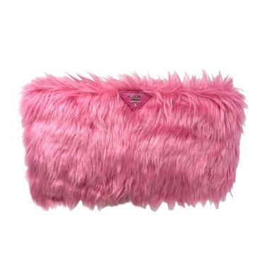 Prada Pink Fuzzy Large Clutch