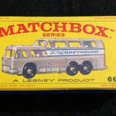 Matchbox 66 Greyhound Coach Vintage Original F Box Un-Used Circa 1970 NM LesneyEngland