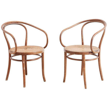 Pair of Thonet Bentwood B-9 Cane Armchairs by ErinLaneEstate