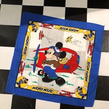 Vintage 80s Disney Mickey Mouse Bandana Scarf 50/50 Collectable and Unworn 