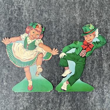 Dennison St. Patrick's Day children die cuts - 1950s vintage 