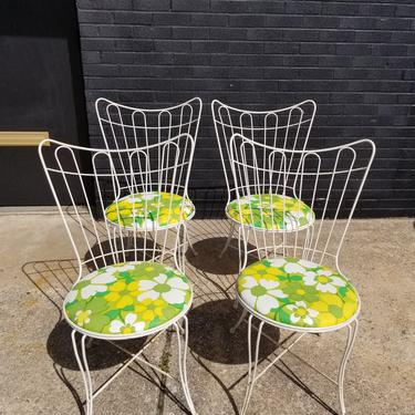 Set of 4 Homecrest Patio Chairs w/ retro upholstery