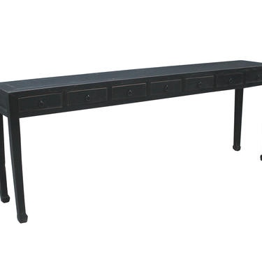 Black Reclaimed Wood 7 Dwr Console Table from Terra Nova Designs 