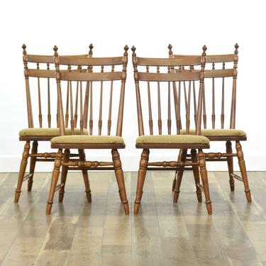 Set 4 American Colonial Turned Banister Dining Chairs