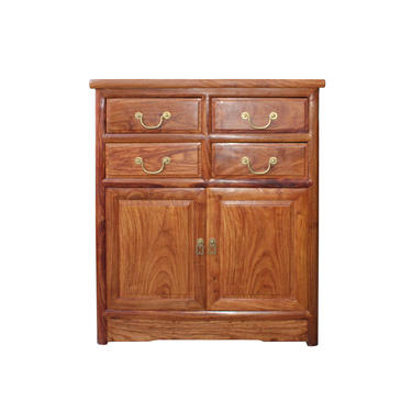 Chinese Brown Huali Rosewood 4 Drawers Side Table Cabinet cs4520E 