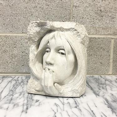Vintage Statue Retro 1980s Austin Production Inc + David Fisher Reproduction + The Whisper + Modern 3D + Female Sculpture + Ceramic 