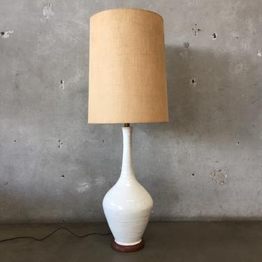 White Ceramic Mid Century Lamp