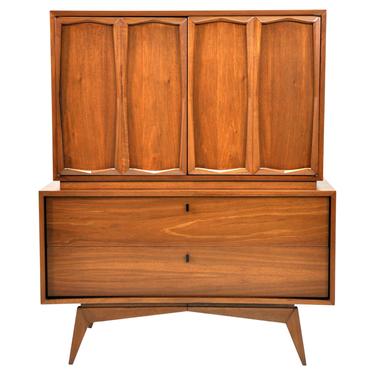 Mid-Century Modern Walnut Highboy Dresser 