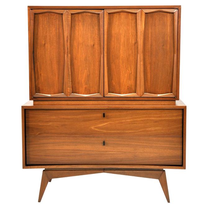 Mid-Century Modern Walnut Highboy Dresser 