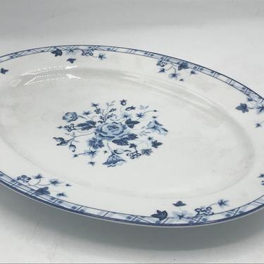 Vintage Laura Ashley &amp;quot;Sophia&amp;quot; Blue Floral Pattern  Serving Platter Great Condition- 14&amp;quot; 