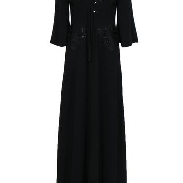 BCBG Max Azria - Black Lace-Up Gown w/ Sequins Sz 2
