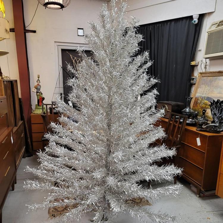 Vintage Aluminum 6.5 foot tall Christmas Tree