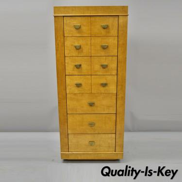 Lane Contemporary Modern 7 Drawer Tiger Maple Tall Lingerie Chest