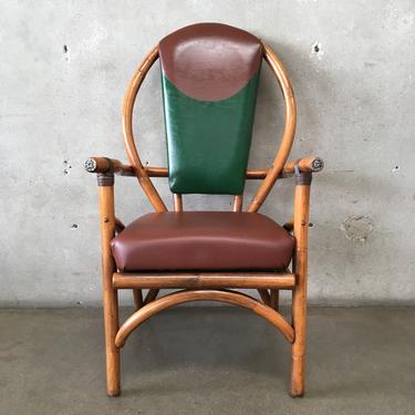 Vintage Bentwood Bamboo Color Block Armchair