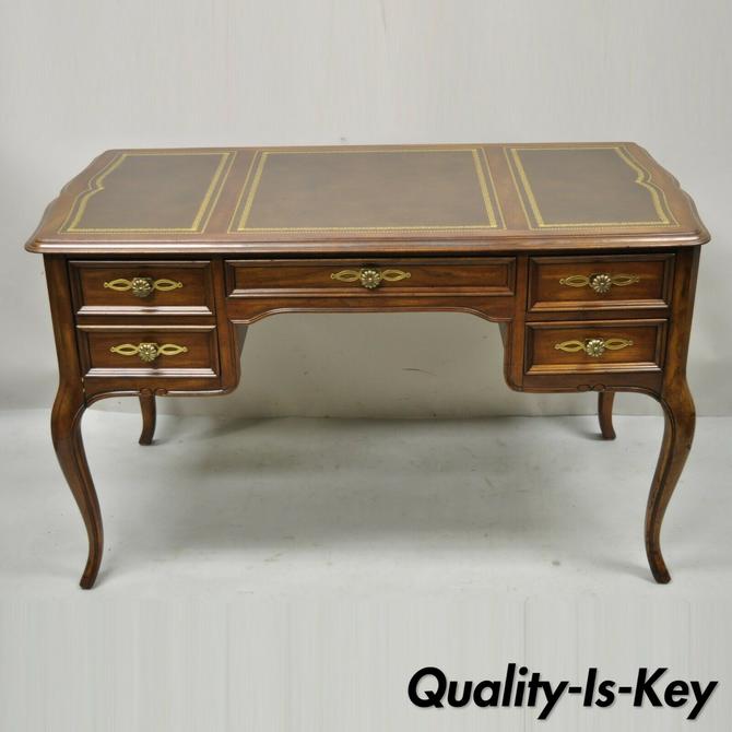 Sligh Vintage French Provincial Leather, Vintage Wooden Desk With Leather Top