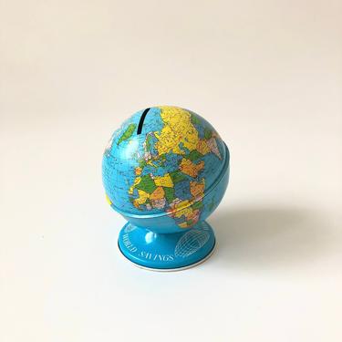 Vintage Tin World Globe Bank 