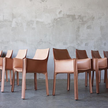 Set of 8 Mario Bellini 'Cab' Chairs 