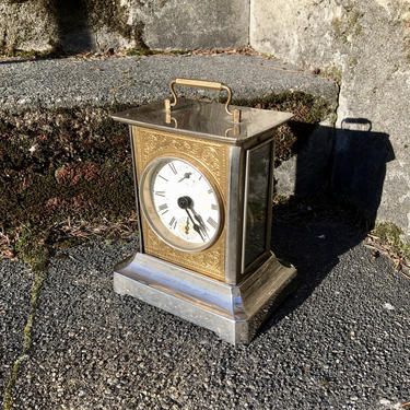 Antique German Carriage Clock with Music Box Alarm, 1920s, Badische Uhrenfabrik for Chinese Import 