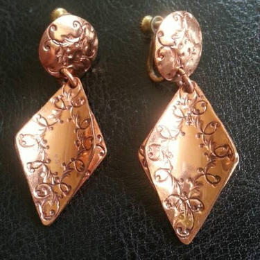 Gret Barkin Copper Earrings 1960s 